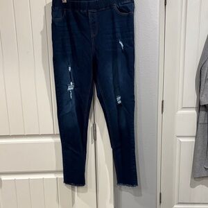 JVINI Navy Distressed Skinny Jeans